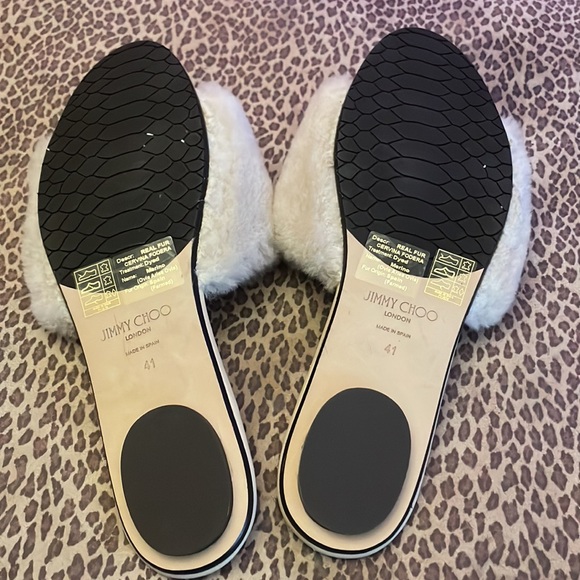 Jimmy Choo Beige Fur Slide Sandals size 41 new - Picture 4 of 4